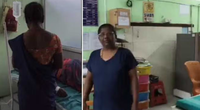 பெண் நோயாளிக்கு ட்ரிப்ஸ் போட்ட தூய்மைப் பணியாளர்